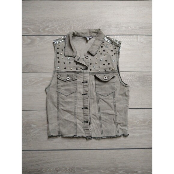 Bedazzled Sapphire Ink Vest - Juniors -  Size Large - Picture 1 of 8